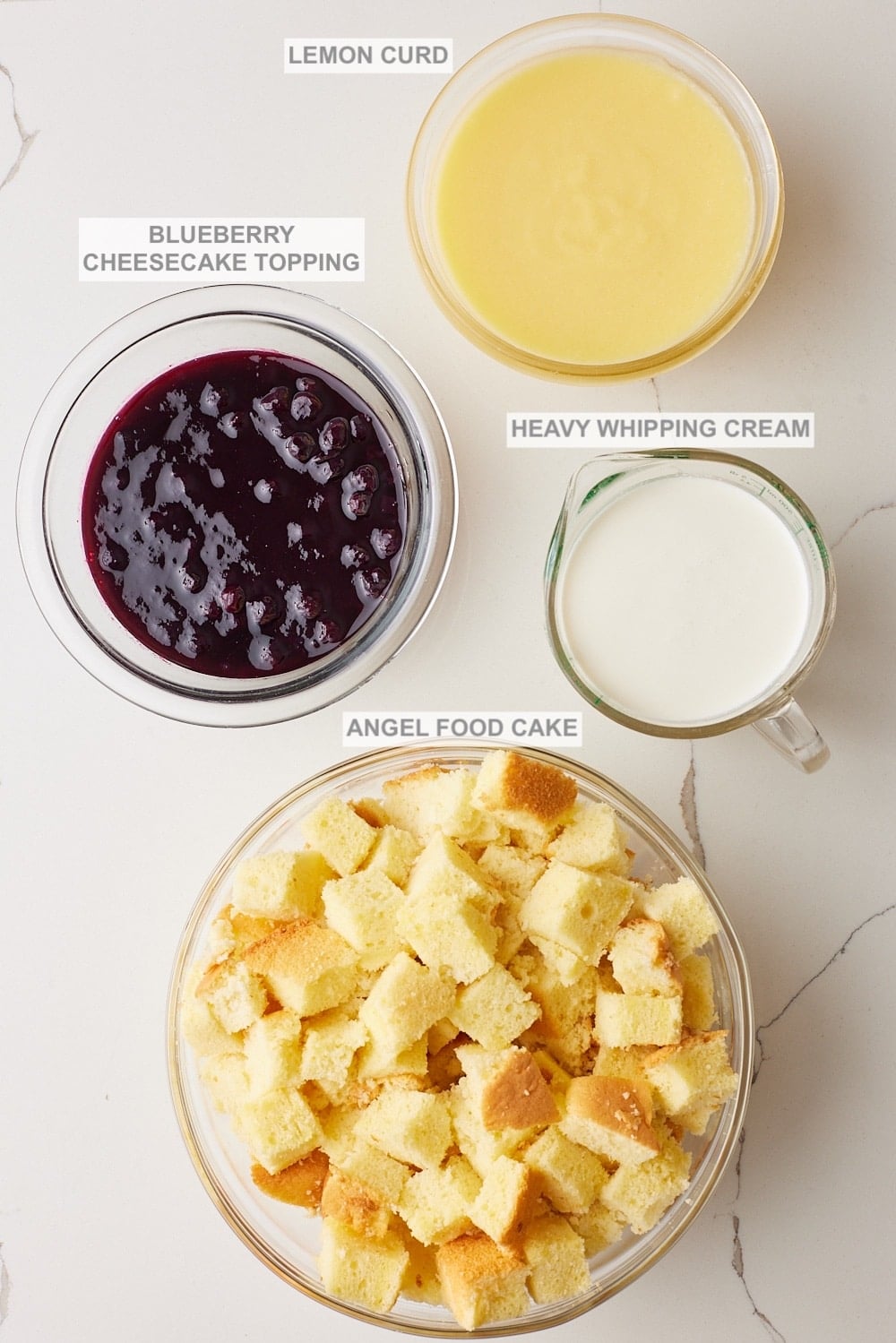Lemon Blueberry Triffle ingredients