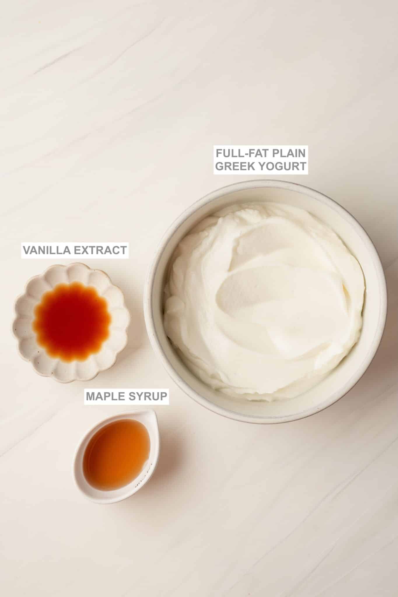 Frozen Yogurt Bark Base ingredients