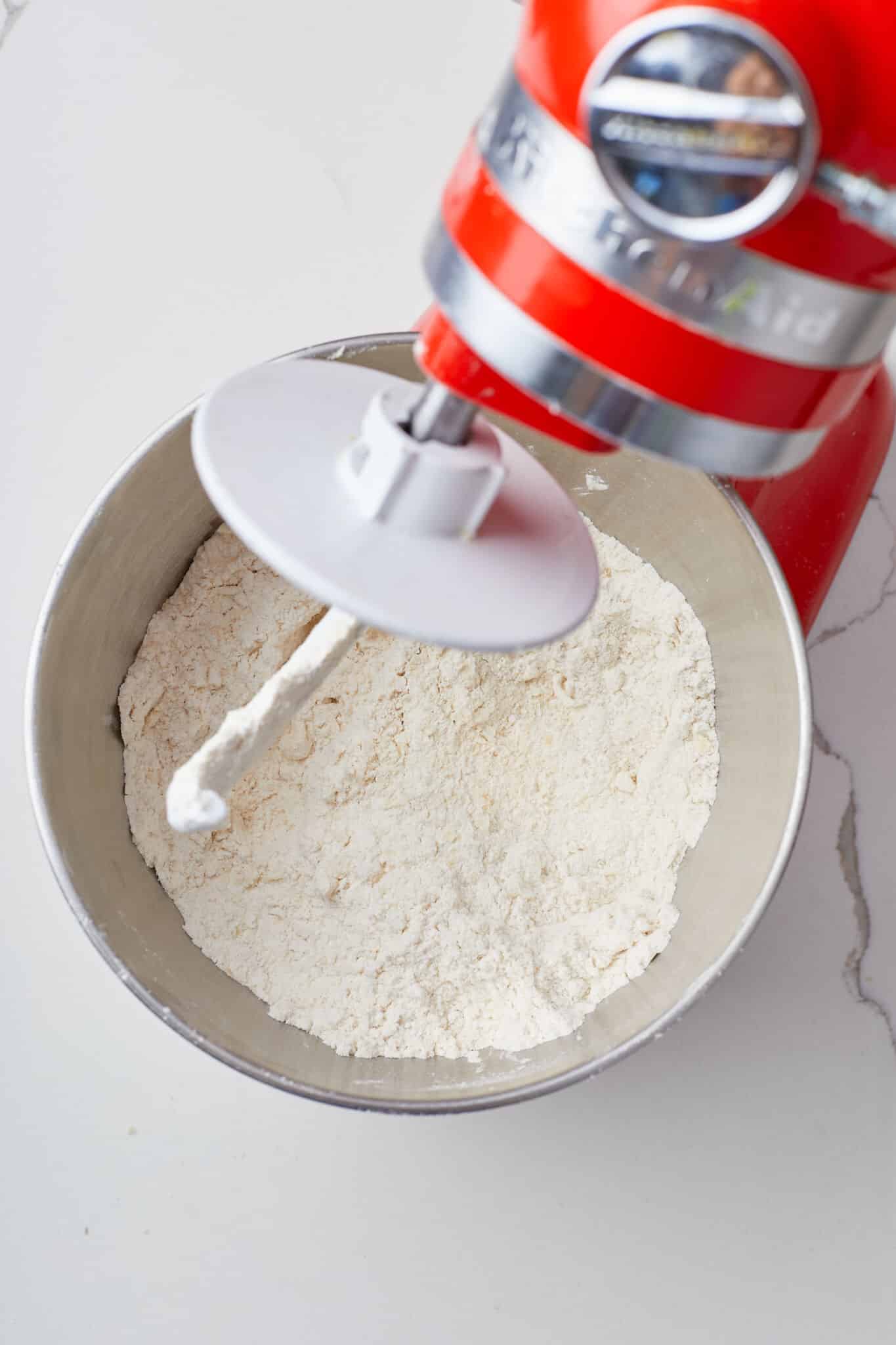 Batch Bread2 Combine dry ingredients of Irish Batch Loaf in a stand mixer.