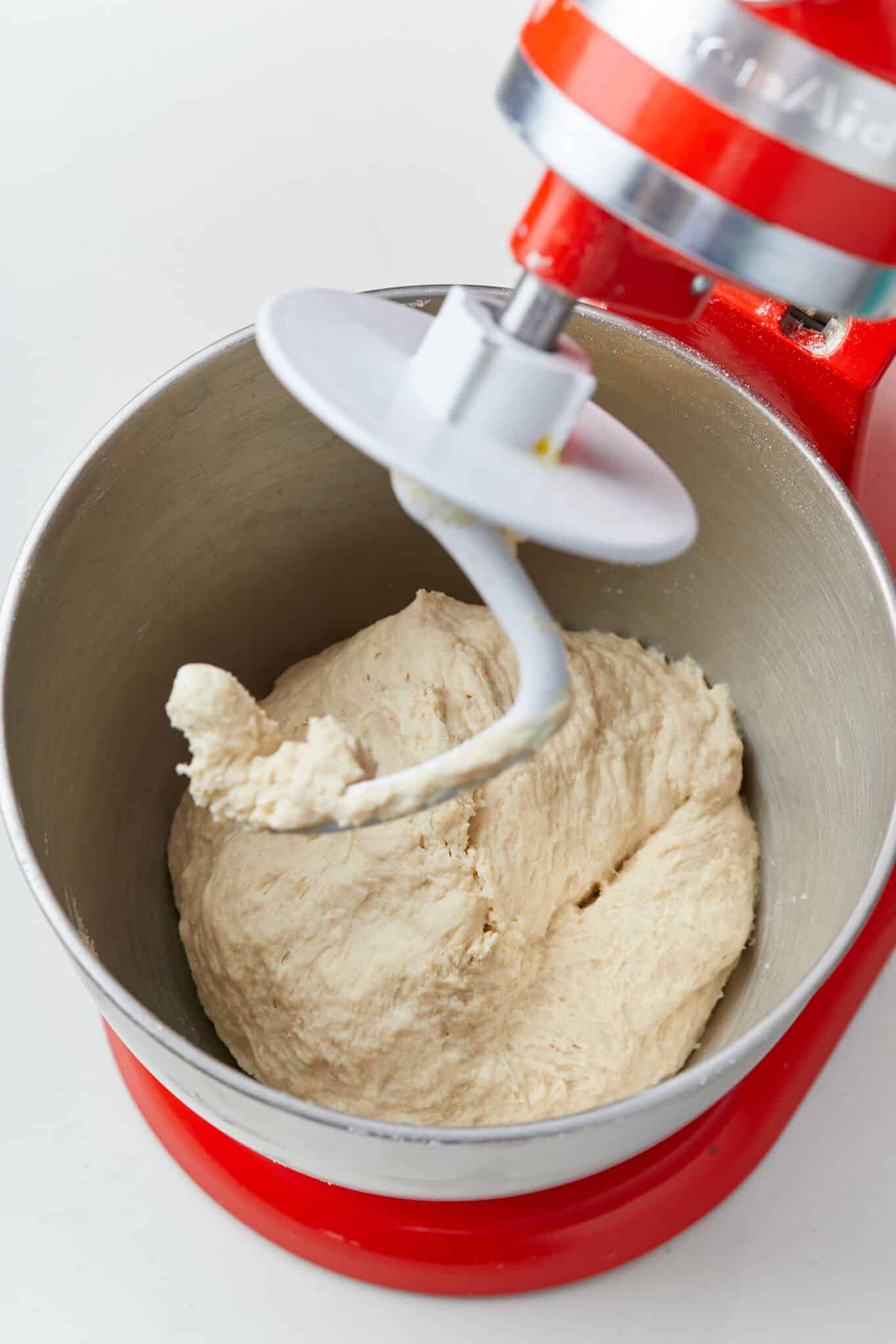 Batch Bread4 The dough is mixed until smooth in the stand mixer.