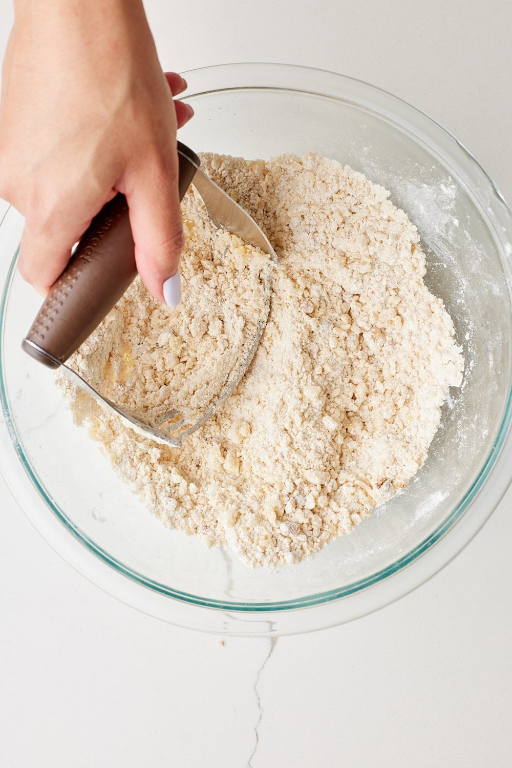 Cut butter into flour