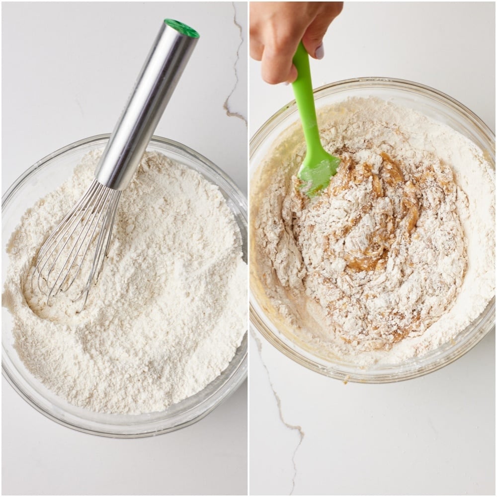 Brown Butter Snickerdoold step 5 Mic dry ingredients together then combine it with wet ingredients.